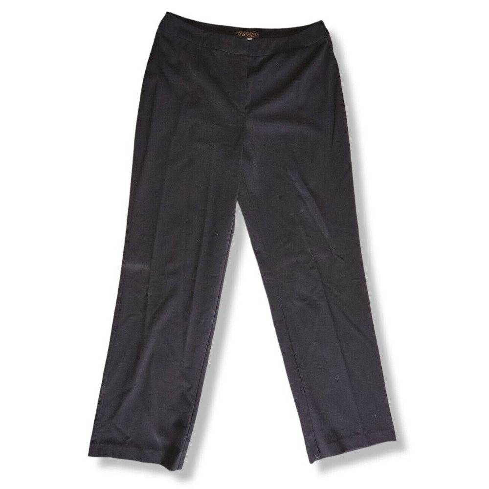 Chadwicks Women's Size 10 Back Pockets Dress Career Slacks Pants Dark Gray/Black